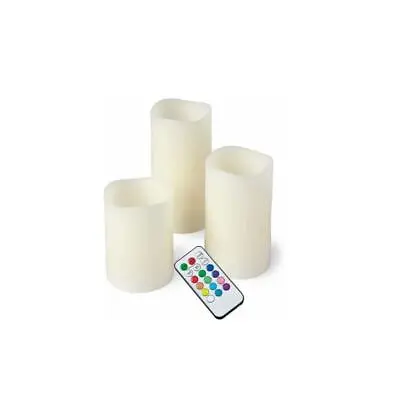 £11.99 • Buy 3pc Led Candles Colour Changing Flameless Flickering Led Wax Remote Candle Set 