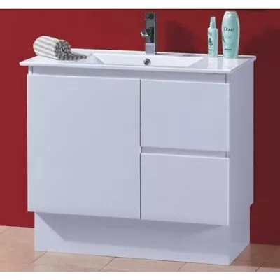 ROMA 900 X 460 X 860mm Finger Pull Slim CERAMIC TOP VANITY UNIT Kickboard • $429