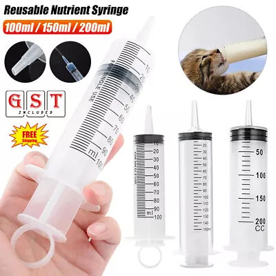 1-3x 100-200ML Reusable Big Large Plastic Hydroponics Nutrient Measuring Syringe • $12.17