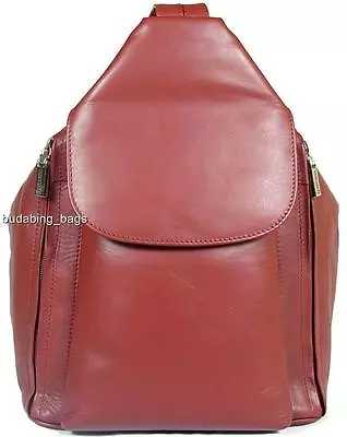£91.99 • Buy New Girls/ladies Visconti Red Soft Leather Backpack Bag
