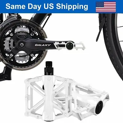 9/16  Bicycle Pedals Mountain MTB/BMX Bike Pedals Bearing Flat-Platform White • $12.86