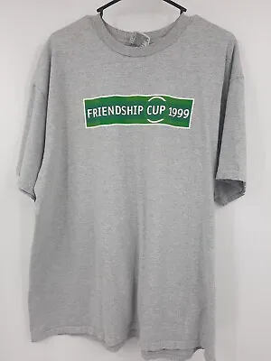 Nike Soccer 1999 Vintage T-Shirt Friendship Club Gray Short Sleeve XL X-Large • $39.88