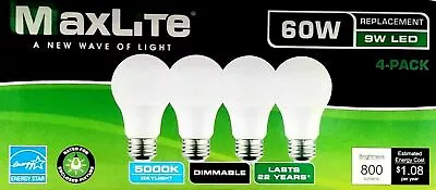 8- LED Light Bulbs 60 Watt 60W Equivalent A19 Dimmable Daylight 5000K 800 Lumens • $23.99