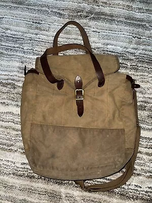 J. Crew Abingdon Tan Canvas & Leather Bag  Shoulder Strap Two Side Pockets • $40