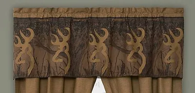 Browning Oak Tree Window Valance 61 X20  Buckmark Deer Logo Brown Camo Curtain • £39.90