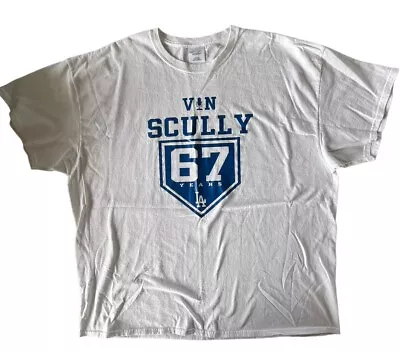 Los Angeles Dodgers Vin Scully Shirt Adult 3XL XXXL White MLB LA Baseball Mens • $17.99