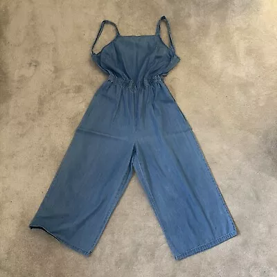 Miss Selfridge Size 8 Denim Culotte Jumpsuit • £10