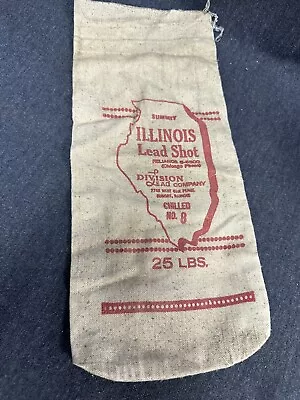 Illinois Lead Shot Bag Summit IL No 8 Woven Canvas Bag 25 Pound • $9