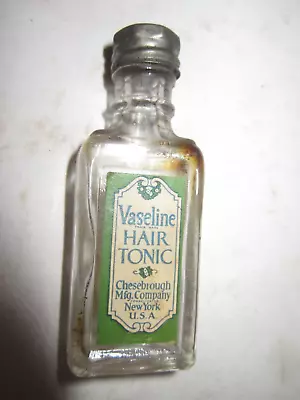 Vintage Vaseline Hair Tonic Chesebrough Mfg Co New York Nice Label Metal Cap • $12.99