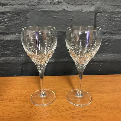 2 X Edinburgh Crystal Mirage Cut Pattern Wine Water Goblets Glasses B135 • £47.99