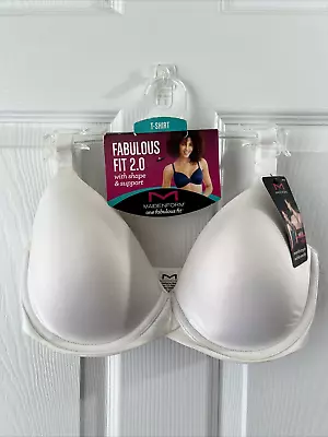 NEW Maidenform One Fabulous Fit 2.0 Underwire Bra 32DD White DM7543 NWT • $22.99