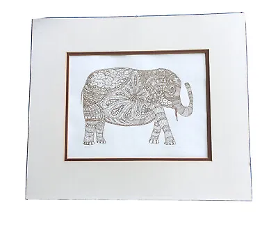 Vintage Mandela Elephant Serigraph Print 95/100 Pencil Signed Illegible Matted • $50