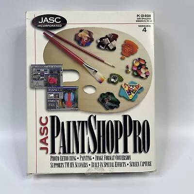 Jasc Software Paint Shop Pro Version 4 Big Box CIB Complete CD-ROM • £37.03