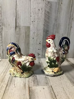 Rooster/ Hen Salt & Pepper Shakers By J. Willfred/Div Of Charles Sadek Co EUC • $12.99