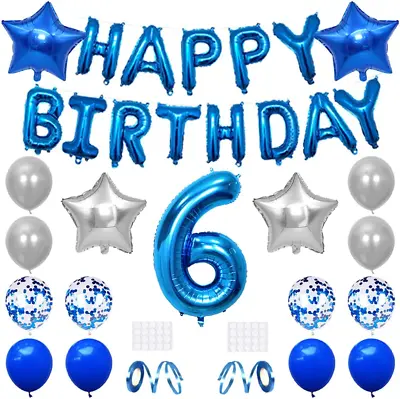 £10.80 • Buy Xihuimay 6th Birthday Decoration Happy Birthday Banner Balloon 6 Year Old Party