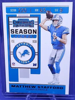 2019 Panini Contenders  #72 Matthew Stafford - Detroit Lions • $0.99