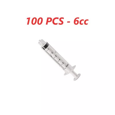 100 Pcs Disposable 6cc Luer Lock Irrigation Syringes Autoclavable Non-Sterile • $16.98