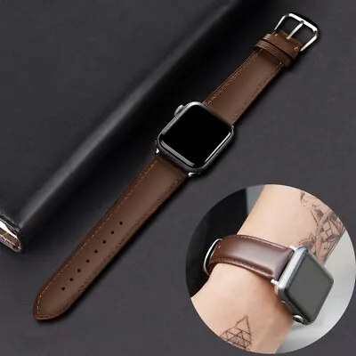 $14.99 • Buy Unisex Leather Strap IWatch Band For Apple Watch Series 6 5 4 3 2 1 SE 40mm 44