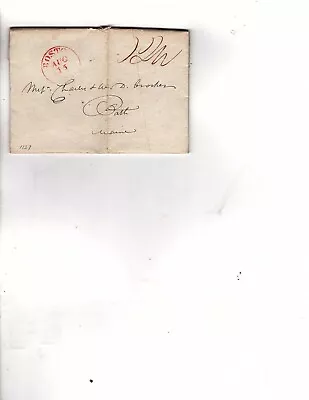 1827 STAMPLESS COVER Boston To Bath Maine 12 Cent Rate (mb10 • $53.25