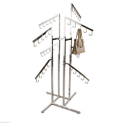£119.99 • Buy New 8 Arms Chrome Handbag Purse Display Rack With 8 Waterfall Strong Arms