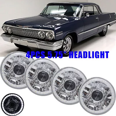 4PCS 5-3/4 5.75  White LED HaLo Headlights For Chevy Impala Bel Air El Camino • $39.99