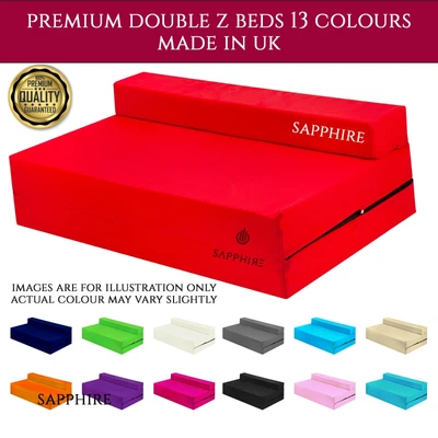 £86.99 • Buy Fold Out Foam Double Z Bed Chair Guest Folding Mattress Sofa Bed Futon Mattress