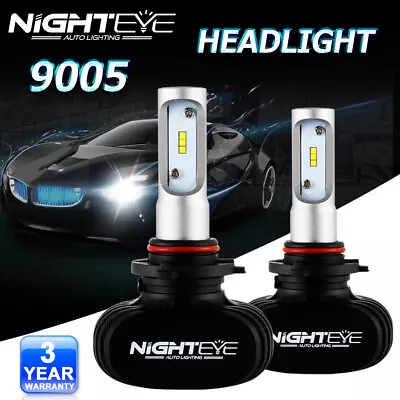 NIGHTEYE 50W 9005 LED Headlight Super Bright Bulbs Kit High Low Beam 6500K White • $19.97