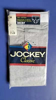 Vtg Jockey Classic 1994 MENS Grey Cotton Y Front Briefs Underwear 34 • $17