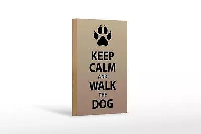 Wooden Sign Saying 12x18 Cm Keep Calm And Walk The Dog Wood Sign • £12.01