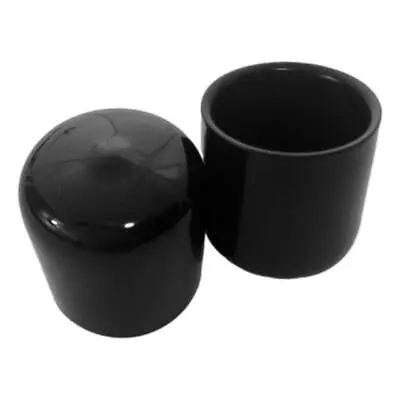 Round Dust Cap Cover ( 1-1/4  ) Black Vinyl Tube Pipe Wood Plastic Soft Flexible • £9.61