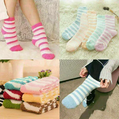 £4.96 • Buy 5 Pairs Girls Fluffy Socks Cosy Sleep Socks Thick Winter Socks Fuzzy Bed Socks W