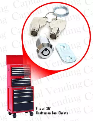$13.99 • Buy Replacement Twist Cam Lock & 2 Key For 26  Craftsman Tool Boxes Chests 5/8  Inch
