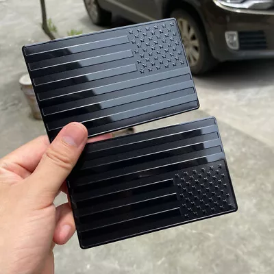 $21.59 • Buy Car Stickers Emblem Badge Decals Decor Aluminum 2Pcs 3D Metal American Flag