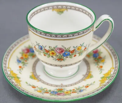 Minton Stanwood Pattern Porcelain Demitasse Cup & Saucer Circa 1891 - 1912 • $20