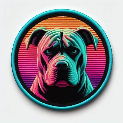 Pitbull Patch Printed Embroidered Base Iron-on Applique Dog Canine K9 Puppy Neon • $3.99