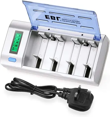 EBL Universal LCD Display Battery Charger With Discharge Function For AA AAA D • £25.13