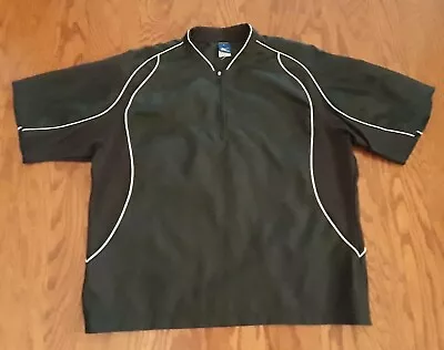 Mizuno Mens 1/4 Zip SS Windbreaker Baseball Jacket Black W/White Trim Sz L  • $11.49