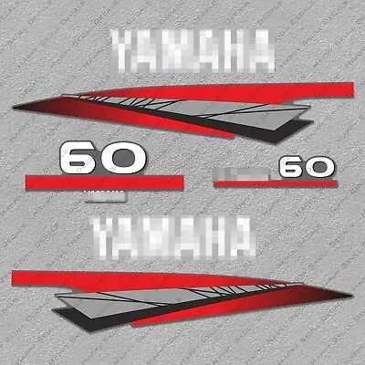 Yamaha 60 HP Two 2 Stroke Outboard Engine Decals Sticker Set Reproduction 60HP • $40.49
