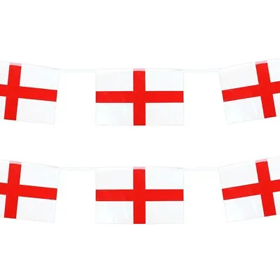 ENGLAND FLAG BUNTING Plastic 20ft Outdoor Garden Fete Football Rugby Patriotic • £4.66