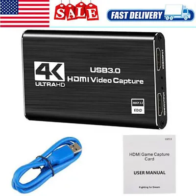 4K Audio Video Capture Card HDMI Video Capture Device Full HD Recording USB 3.0 • $18.59