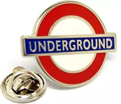 London Underground Sign Metal Enamel Pin Badge City Tube Train Station Travel • £2.94