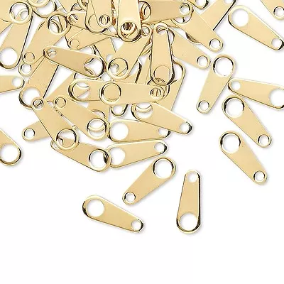 12 Chain End Tabs With Hole Findings For Clasps Plated Over A Brass Base Metal • $1.99