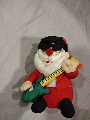 Vintage Rock & Roll Bouncing Singing Elvis Like Santa Guitar 8 Inch • $10