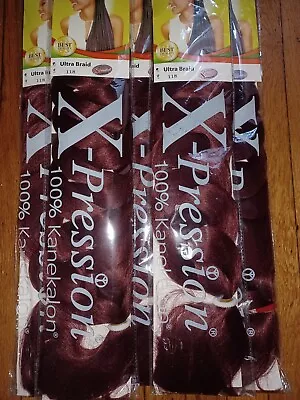 $60 • Buy X-pression Xpression Expression 82  Ultra Braiding Hair 10 Packs Color #118