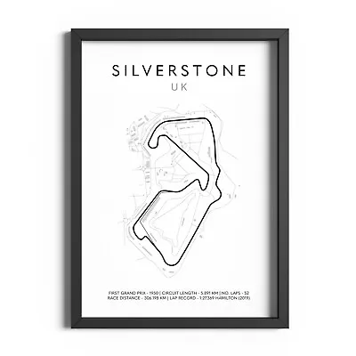 Silverstone Formula One F1 Grand Prix Race Track Circuit Print Poster Decor Gift • £45