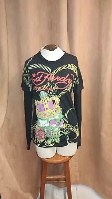 Bogo Unisex Ed Hardy Black Long Sleeve  T-shirt Size Small • $49.99