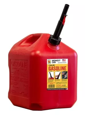 Midwest Can 5610 5 Gal. Gasoline Can Fuel Container Jug With Spout Red • $39