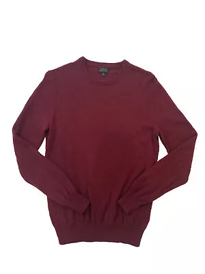 J Crew Cashmere Deep Red Crew Neck Pullover Long Sleeve Sweater • $40