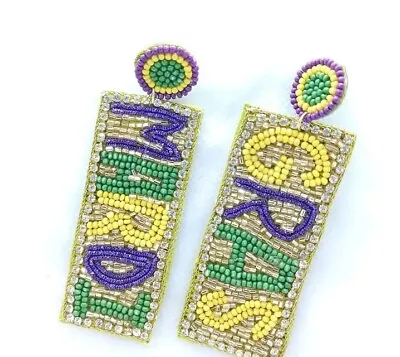 Mardi Gras Earrings Mardi Gras Party Mardi Gras Supplies Mardi Gras Ball  • $18