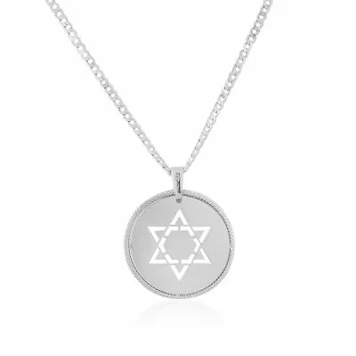 925 Sterling Silver Jewish Star Of David Mens Boys Pendant Necklace • $39.99